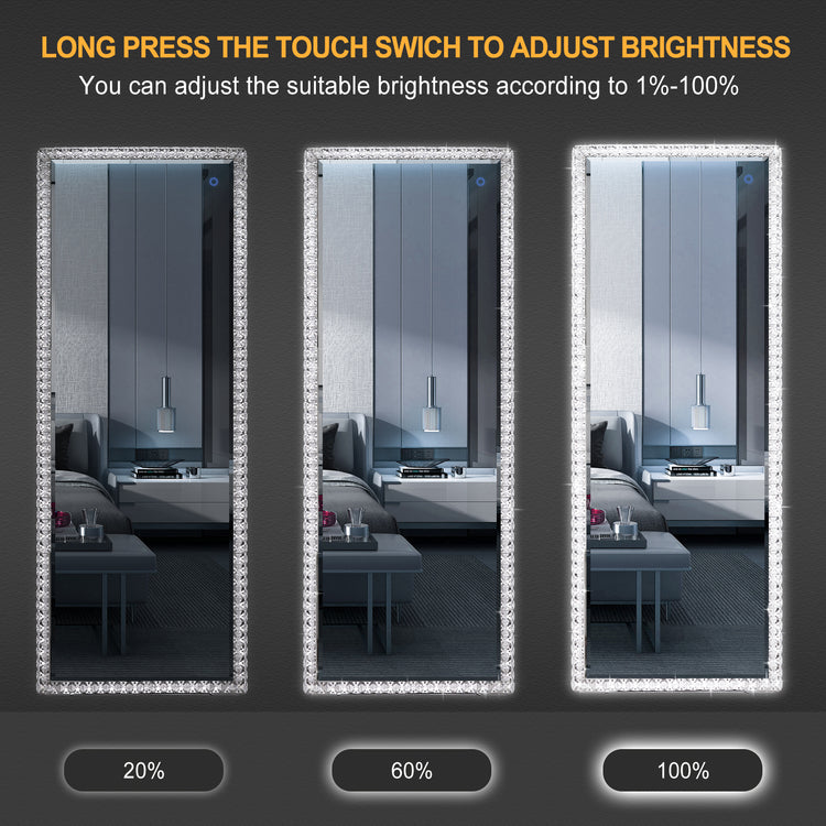 Sparkle Crystal LED Mirror Rectangle 1600 long