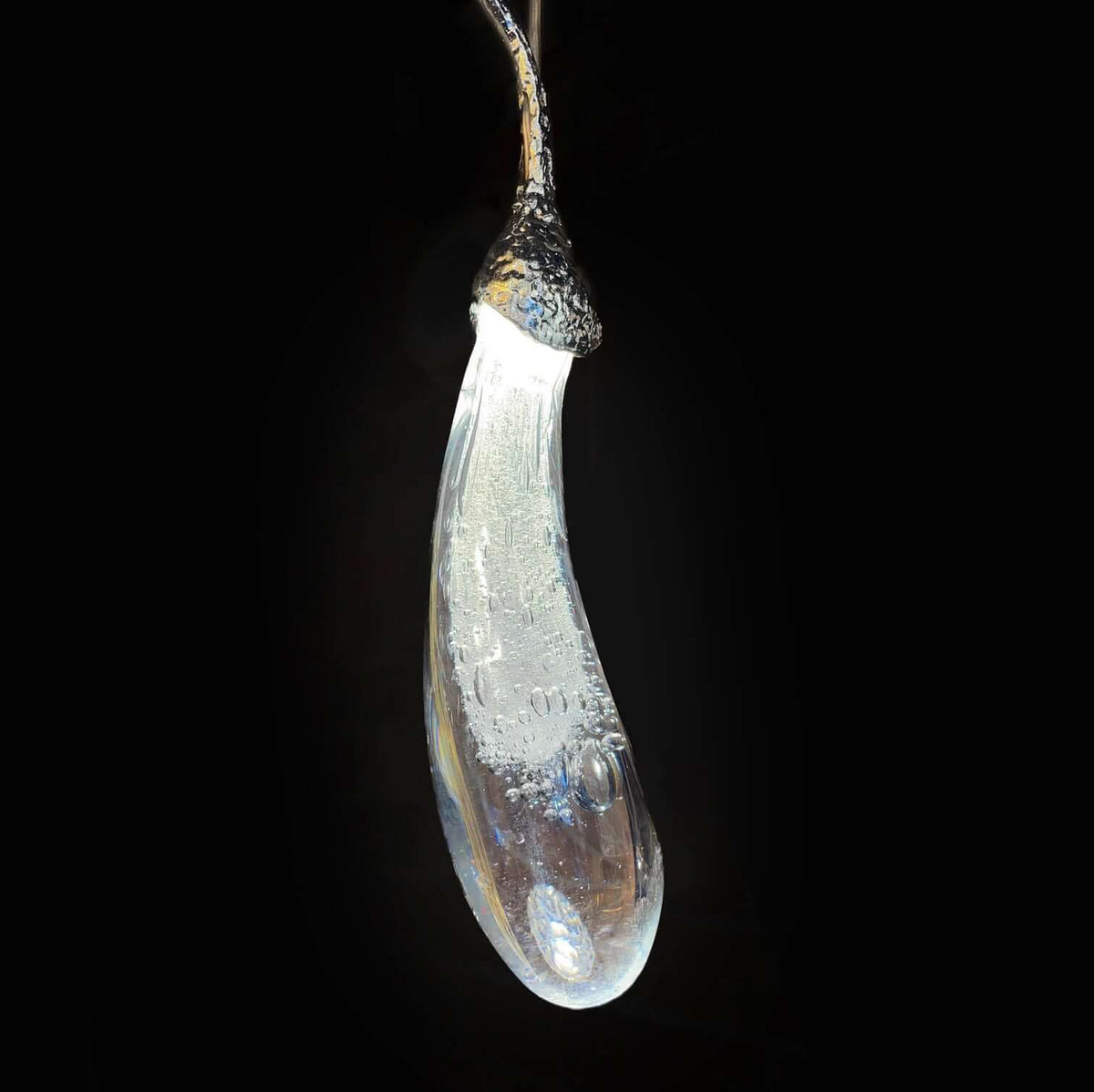 handmade auberine glass pendant light LED