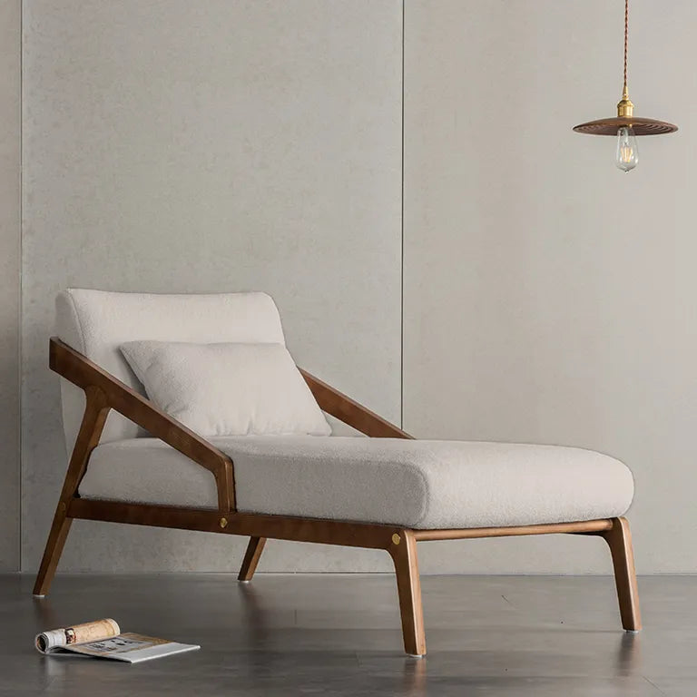 Ella Boucle Upholstered Mid-Century Chaise