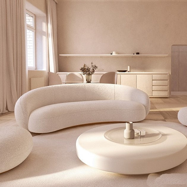 Curv Sofa White Boucle Murano Plus NZ curved couch