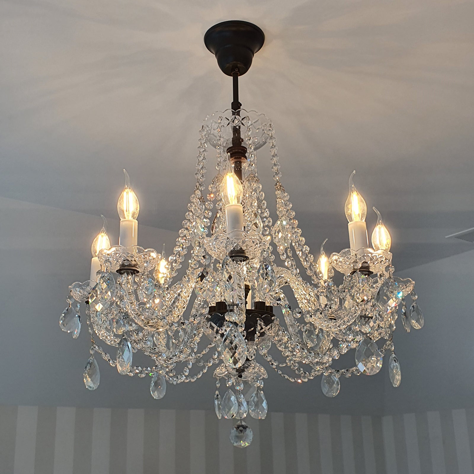Premium crystal chandelier with rustic Black Copper accents