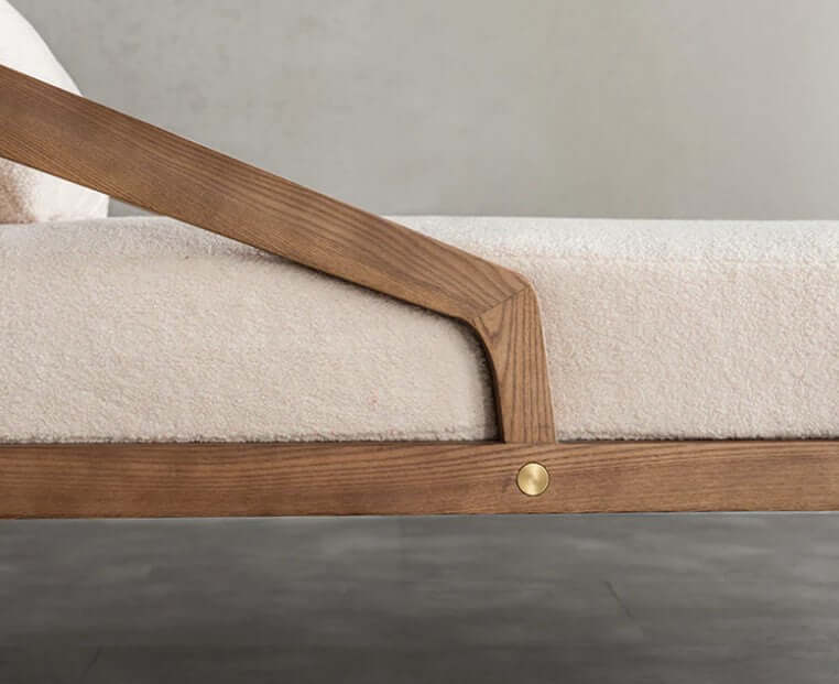 Ella Boucle Upholstered Mid-Century Chaise