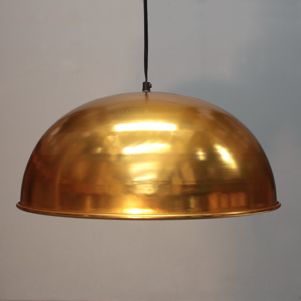 Gold pendant light with black cable. Murano Plus Janu Pendant