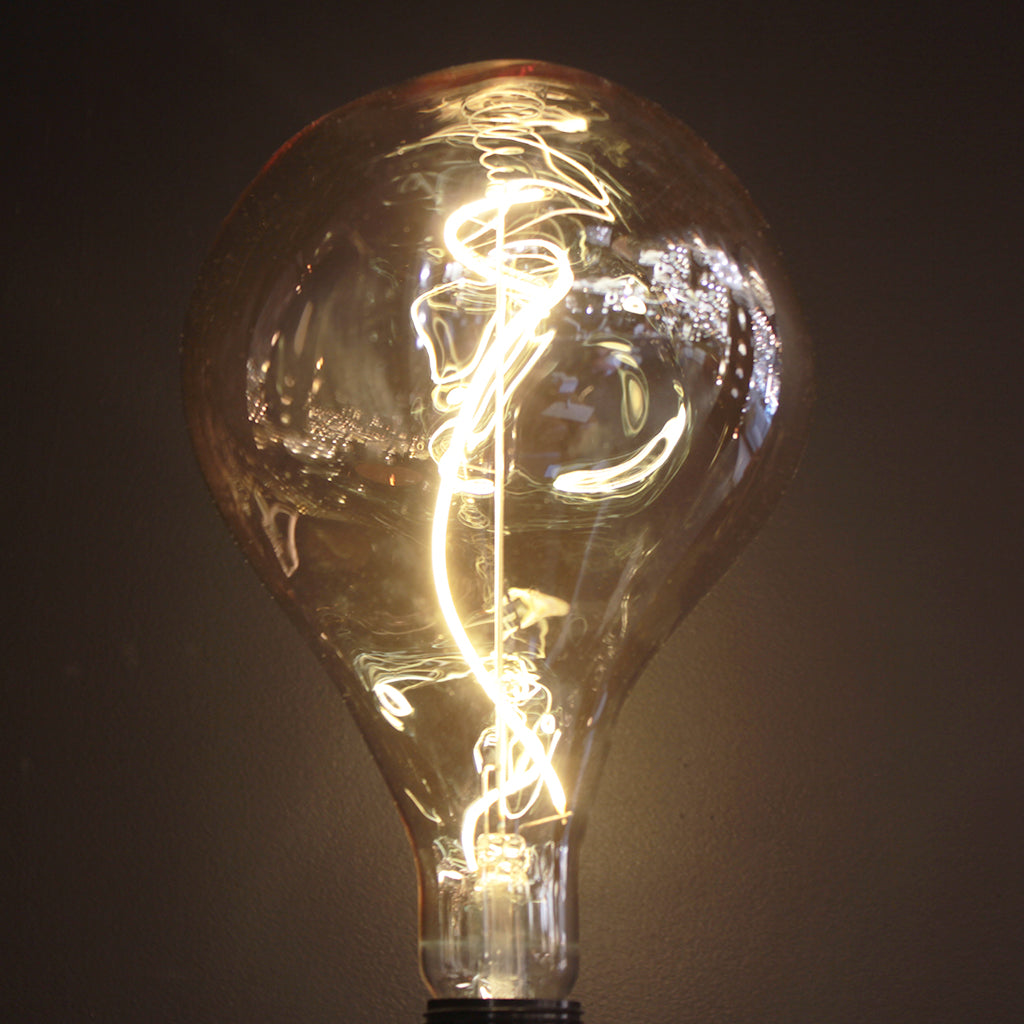 A165 Organic Shape Amber Glass E27 Light Bulb