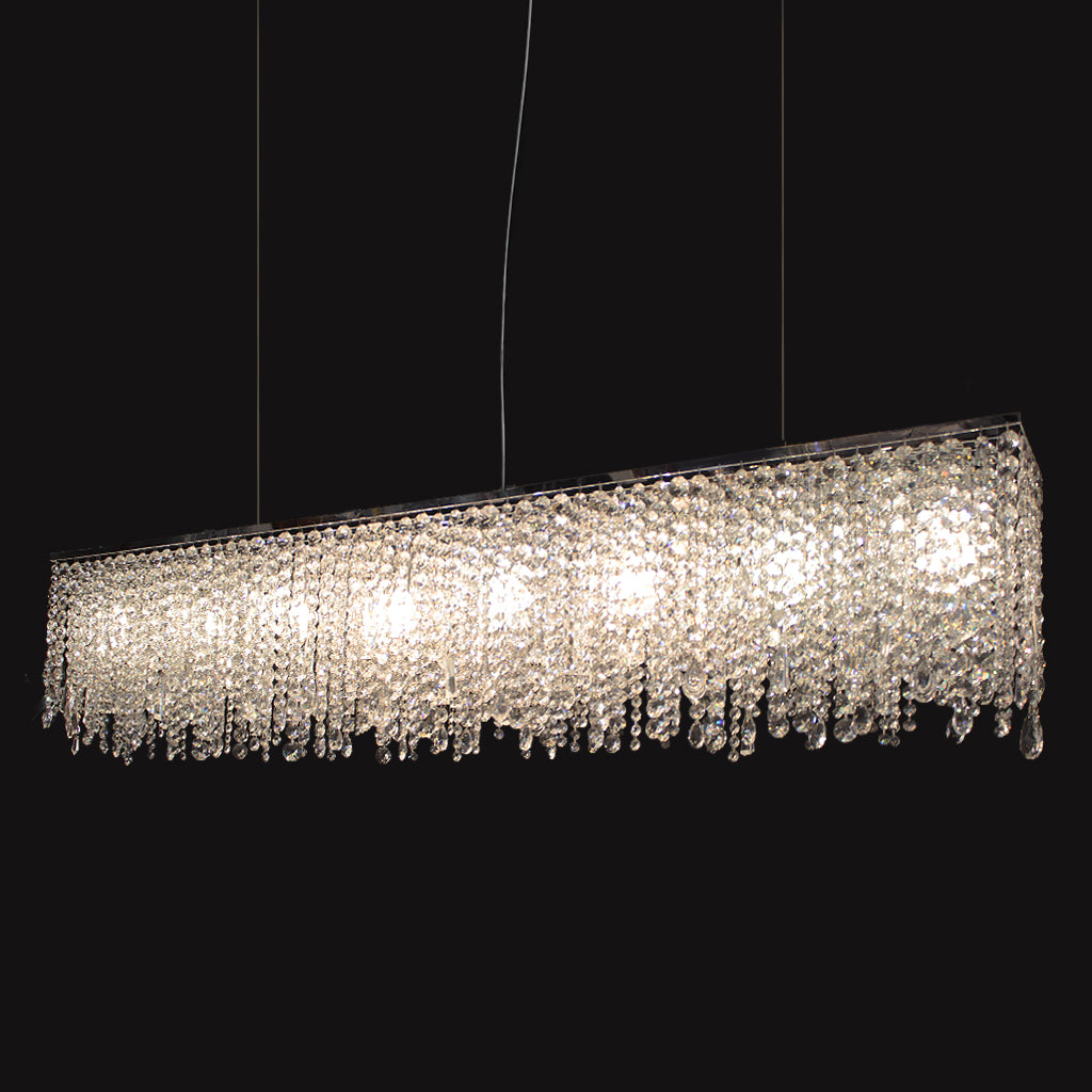 Linear crystal chandelier