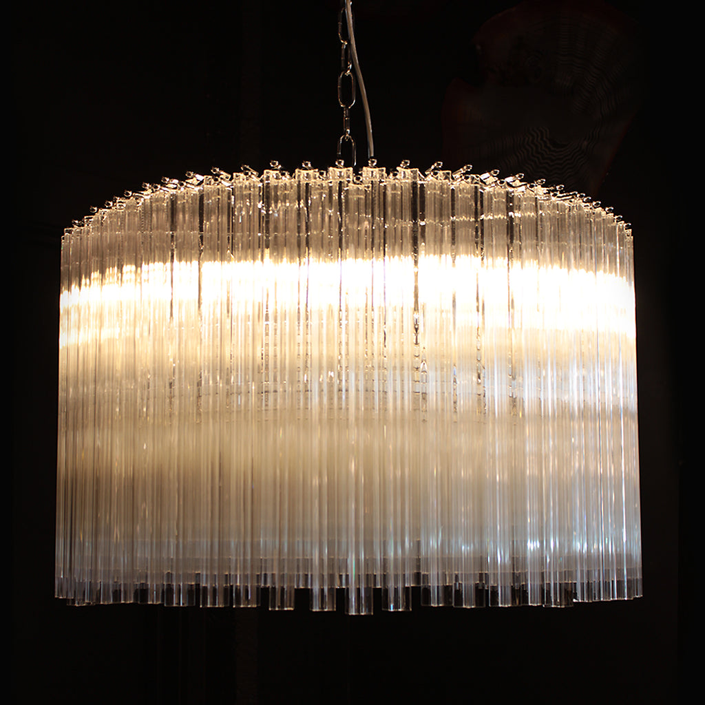 Chandelier with glass on a black background