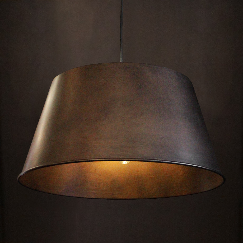 Tapering bronze pendant light shade