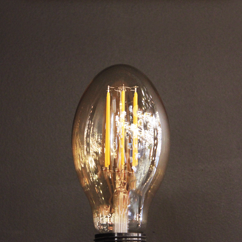 Eggplant Amber Glass 6W 2700K Dimmable LED E27 Light Bulb