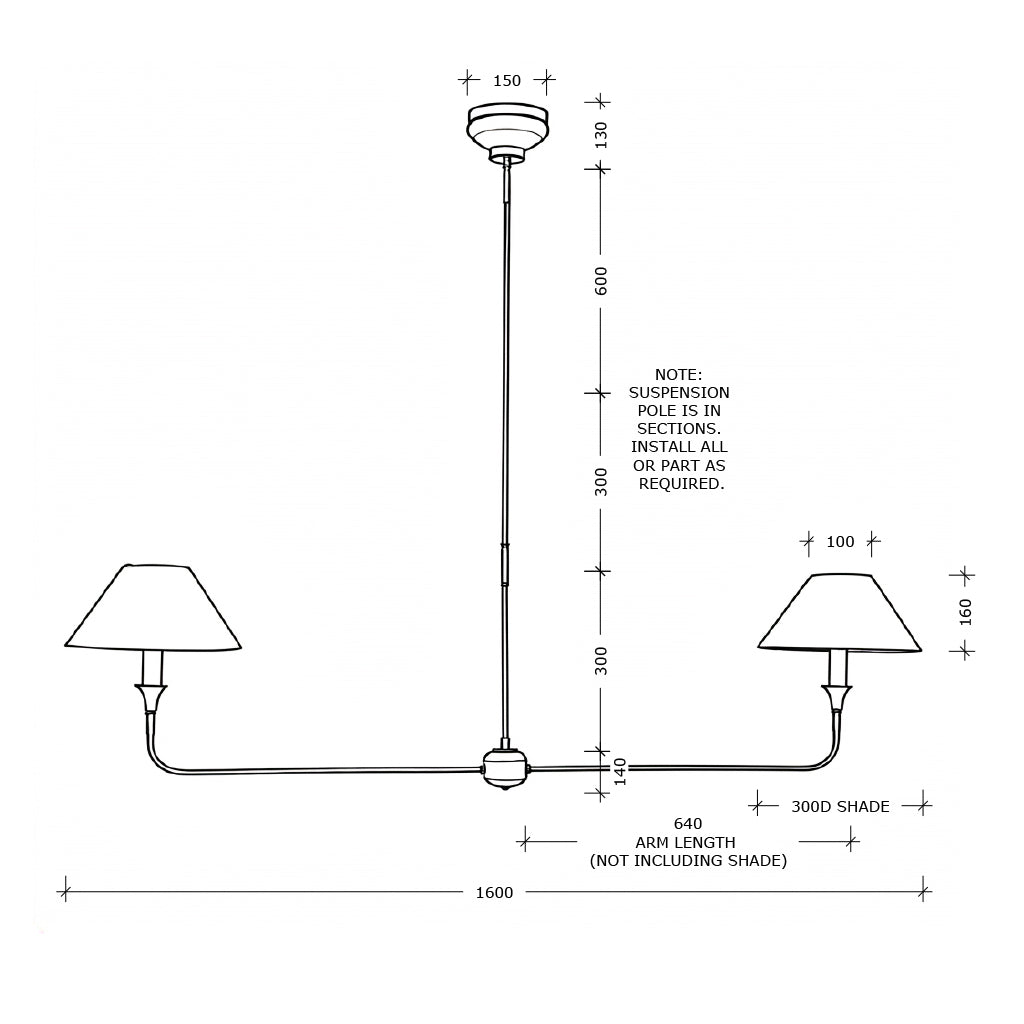 Detail dimensioned diagram