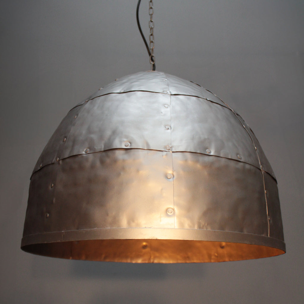 Gaian Rustic Pendant Light_600D Silver_Murano Plus NZ