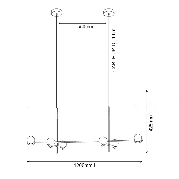 Gemini Long Pendant Light