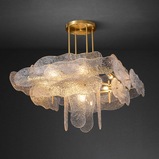James Glass and Brass chandelier 