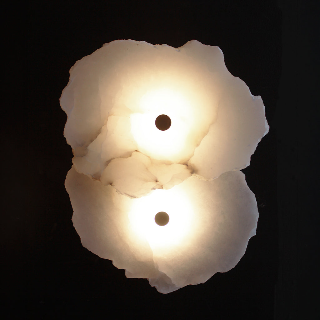 Luma Wall Light - Double featuring elegant marble design with integrated LED, ideal for modern interiors by Auckland Lighting Specialists.