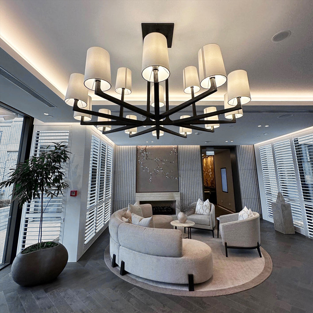 Murano Plus Custom Made Chandelier Dallas Round Rustic Black Large
