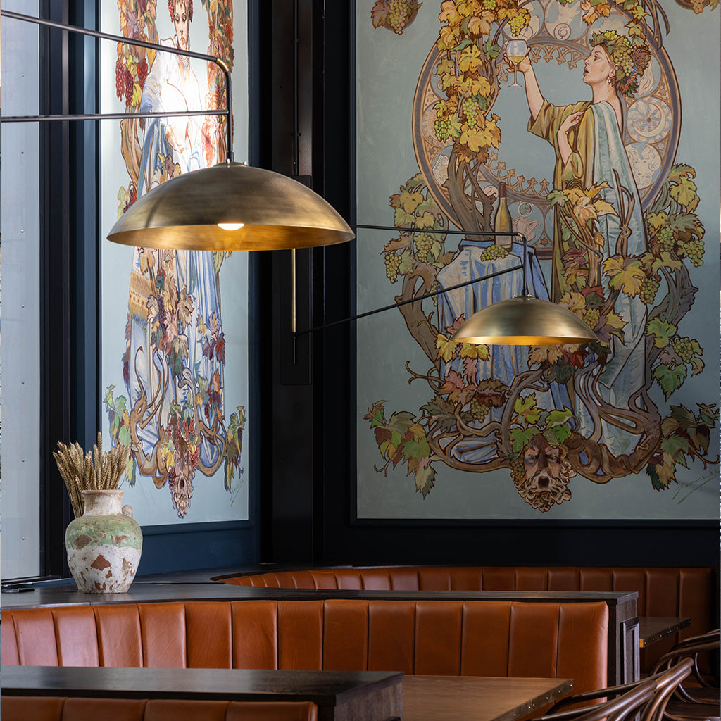 Murano Plus Custom Made Dome Wall Light Lupine Wall Sconce Antique Brass Black