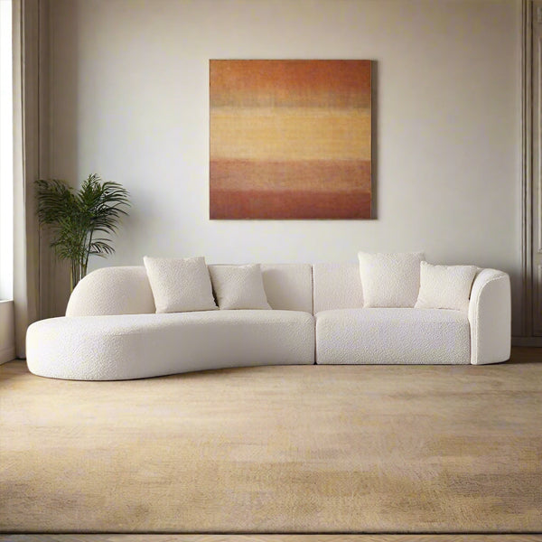 Murano Plus Curvar Sofa White Boucle curved sofa couch