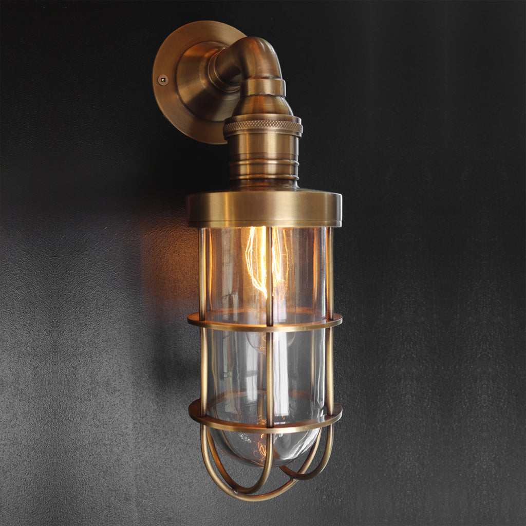 Murano Plus Fletcher Antique Brass Outdoor Wall Light