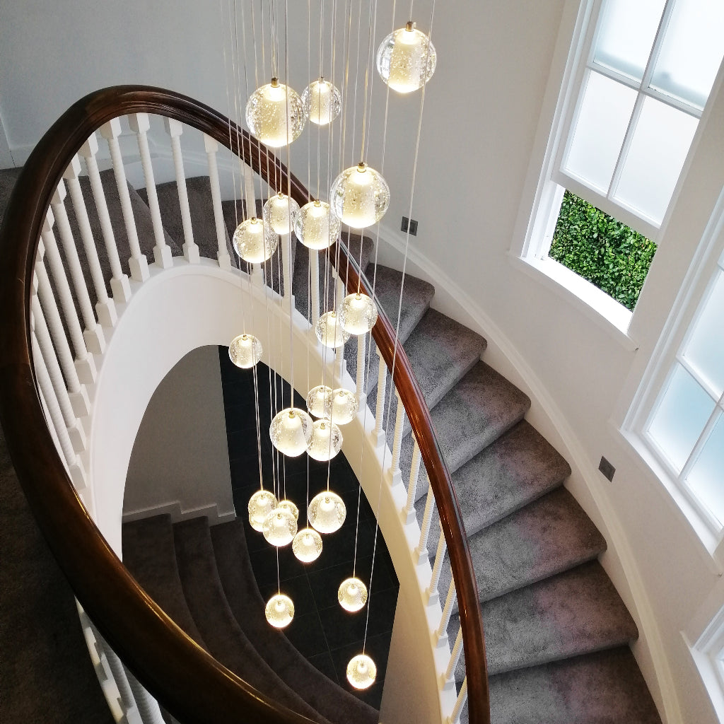 Murano Plus Custom Galaxy Pendant Cluster Crystal Stairwell