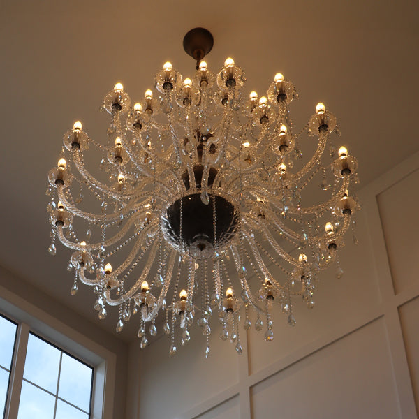 Murano Plus Cher Chandelier class Antique Brass with Clear Crystal