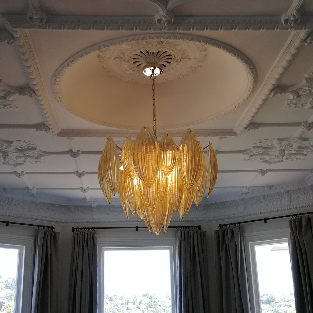 Murano Plus Cosima Chandelier Small Champagne Handmade Glass