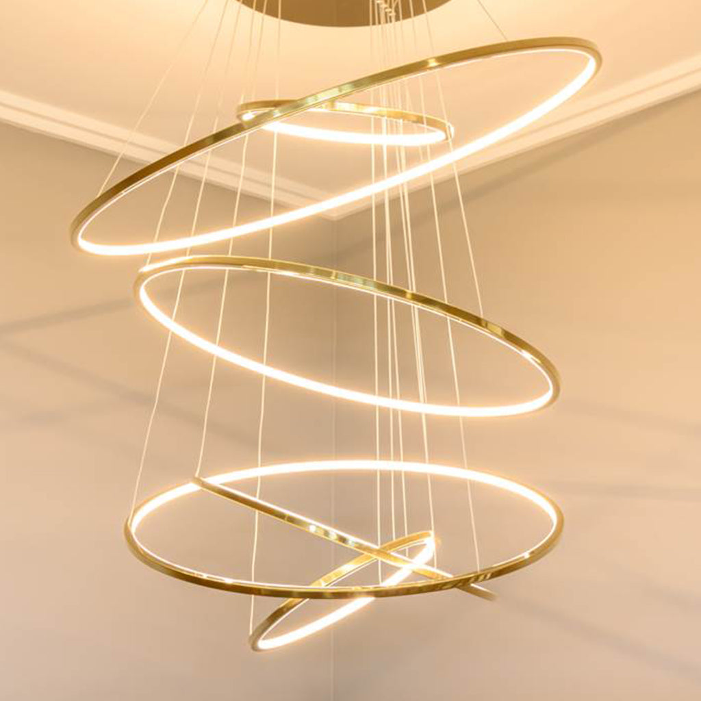 Murano Plus Halo Titanium Gold Pendant Modern Chandelier Contemporary 