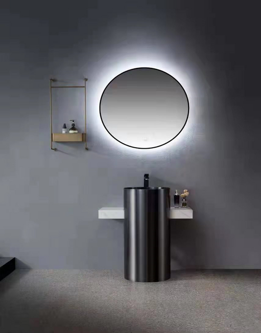 Coda Round LED Backlit Mirror With Frame