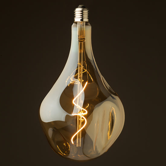 A165 Organic Shape Amber glass E27 Light Bulb