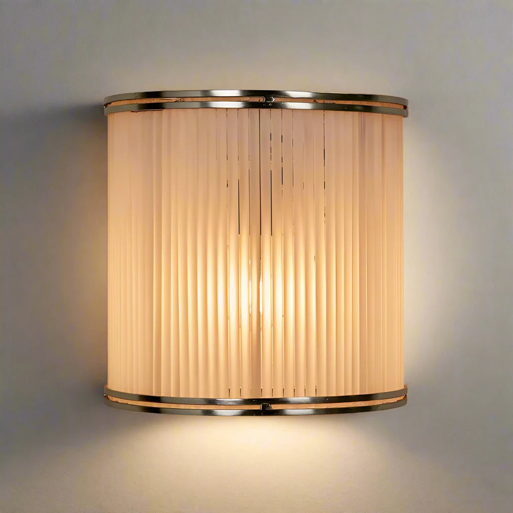 Nickel and frosted glass wall lamp NZ
