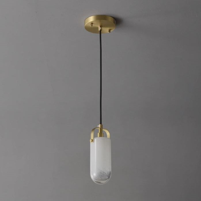 Handmade glass and brass pendant light