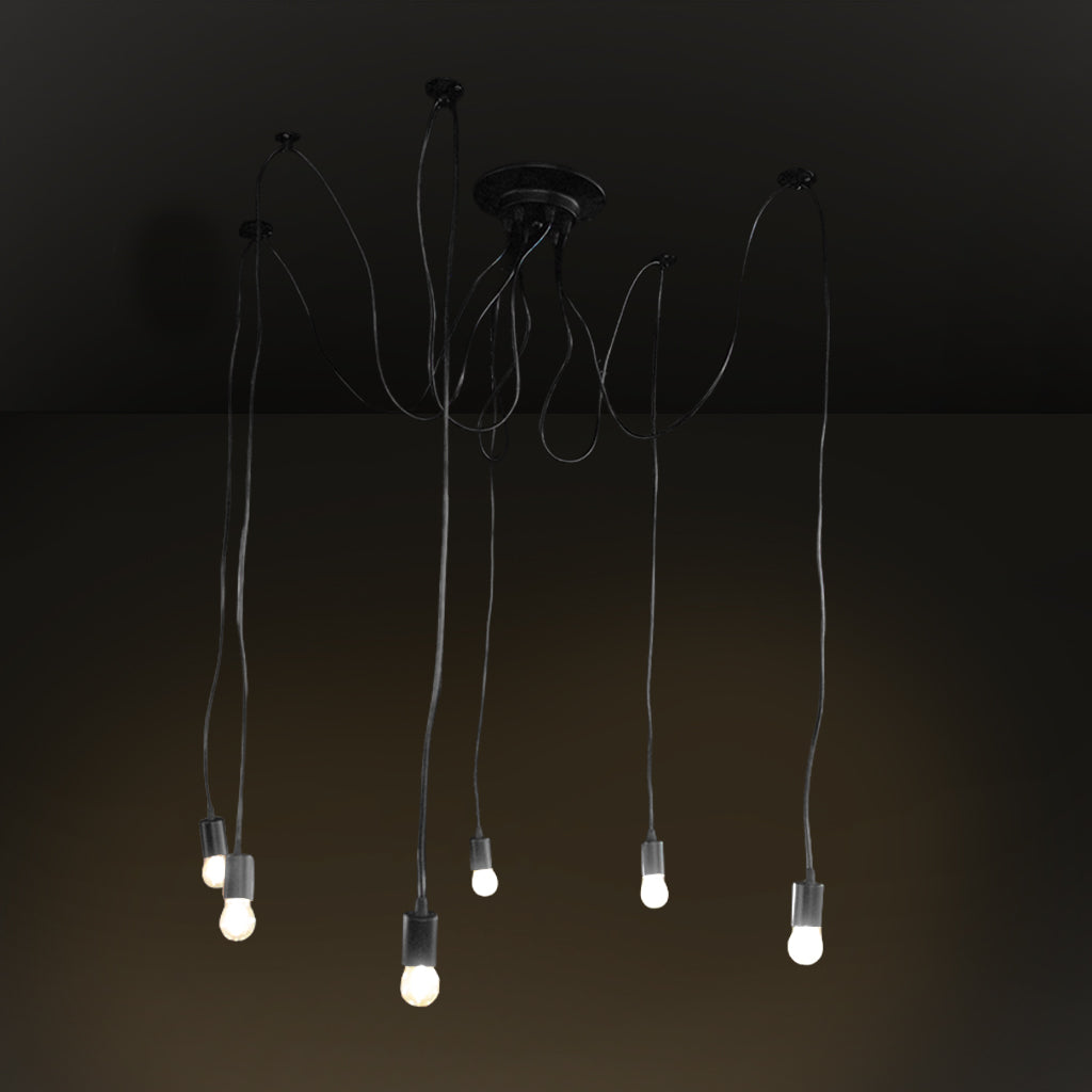 Spider Pendant 6 Light Black