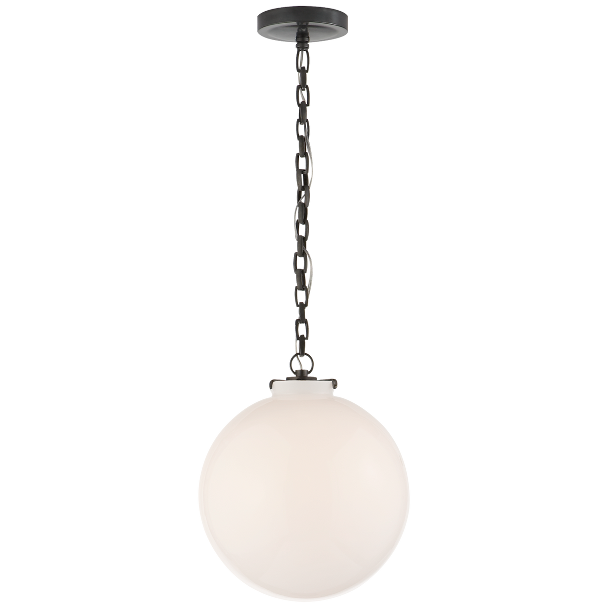 Katie Globe Pendant - White Glass