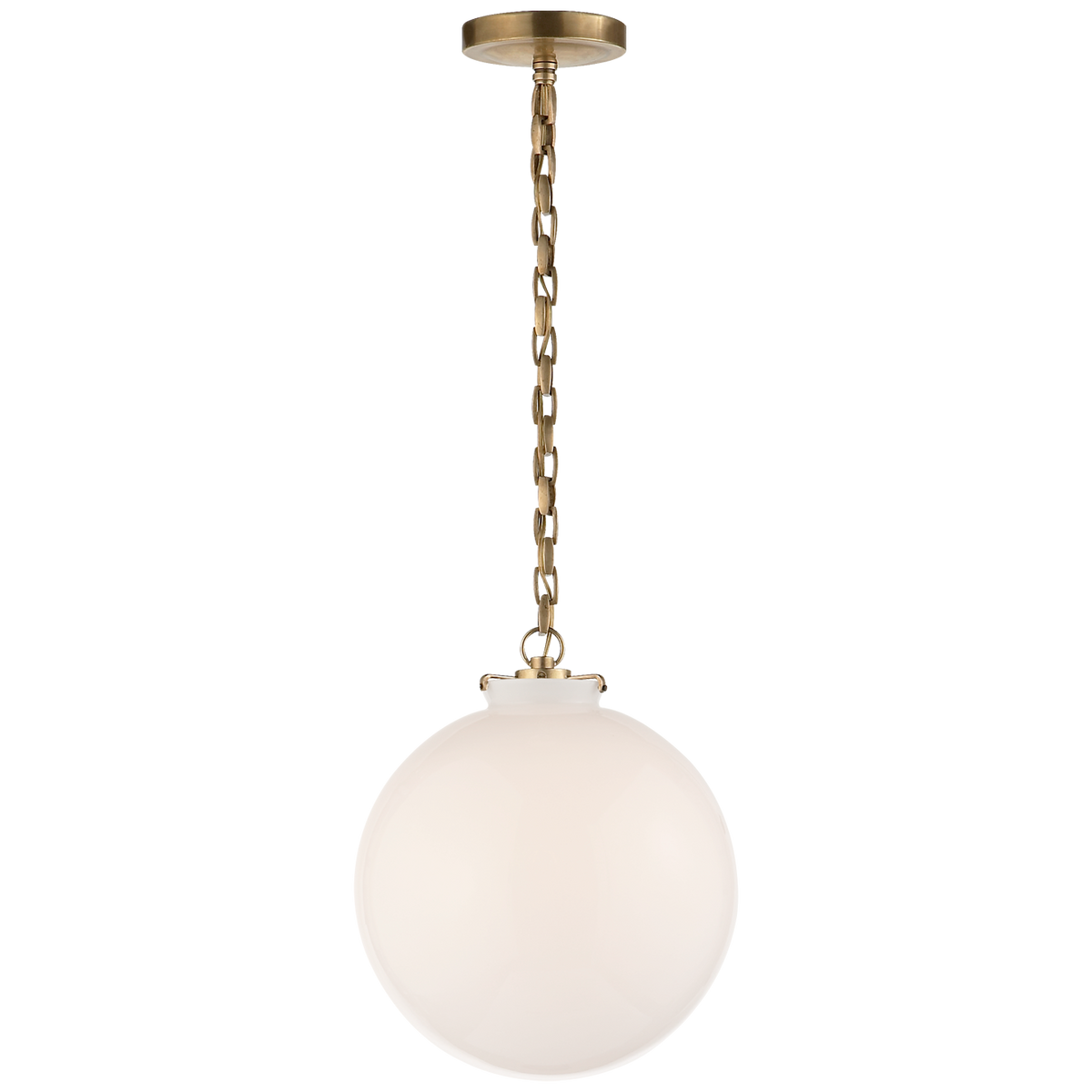 Katie Globe Pendant - White Glass