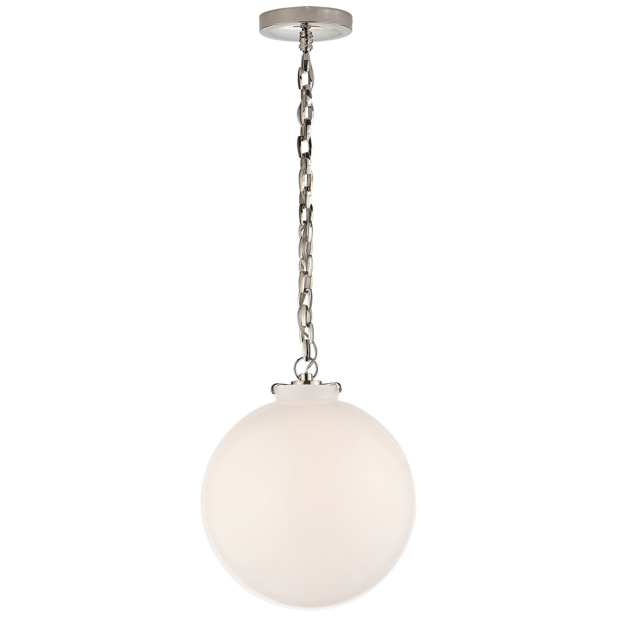Katie Globe Pendant - White Glass