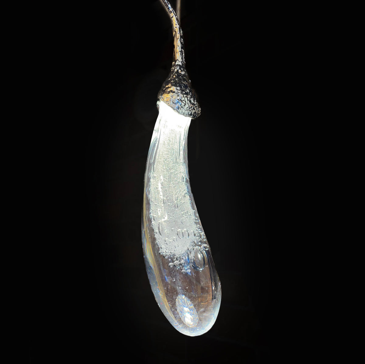 handmade auberine glass pendant light LED