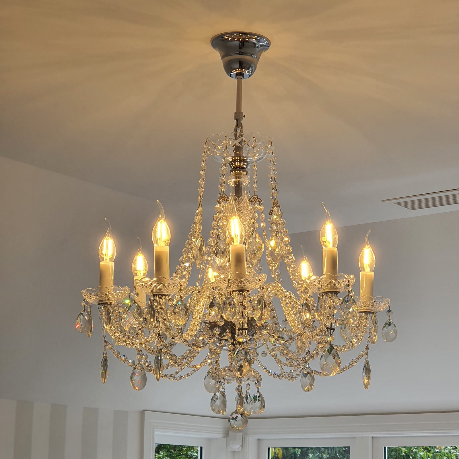 Premium crystal chandelier with rustic Black Copper accents