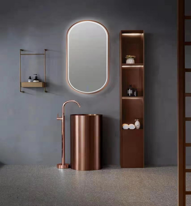 LED Mirror Long Copper Frame 500mm X 800mm