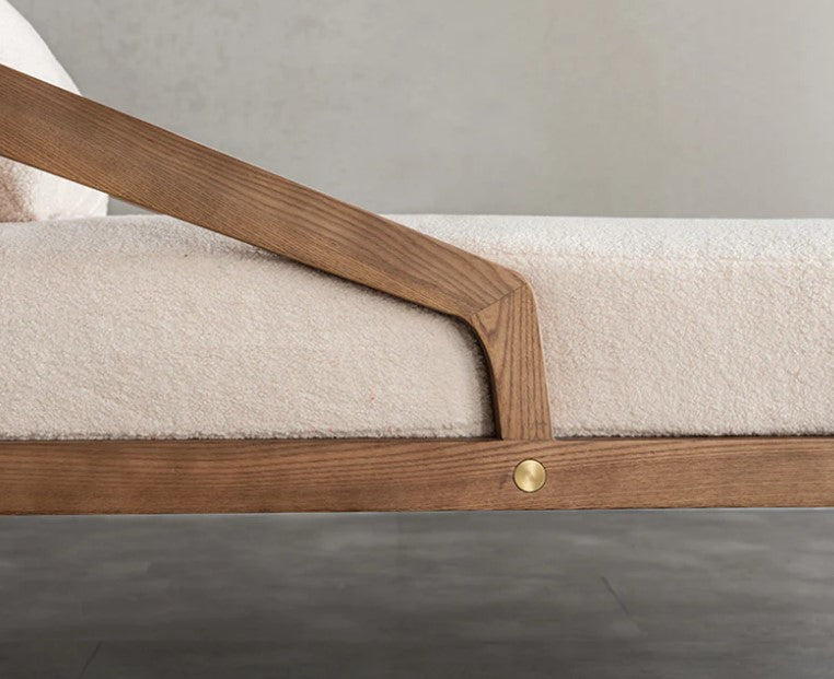 Ella Boucle Upholstered Mid-Century Chaise