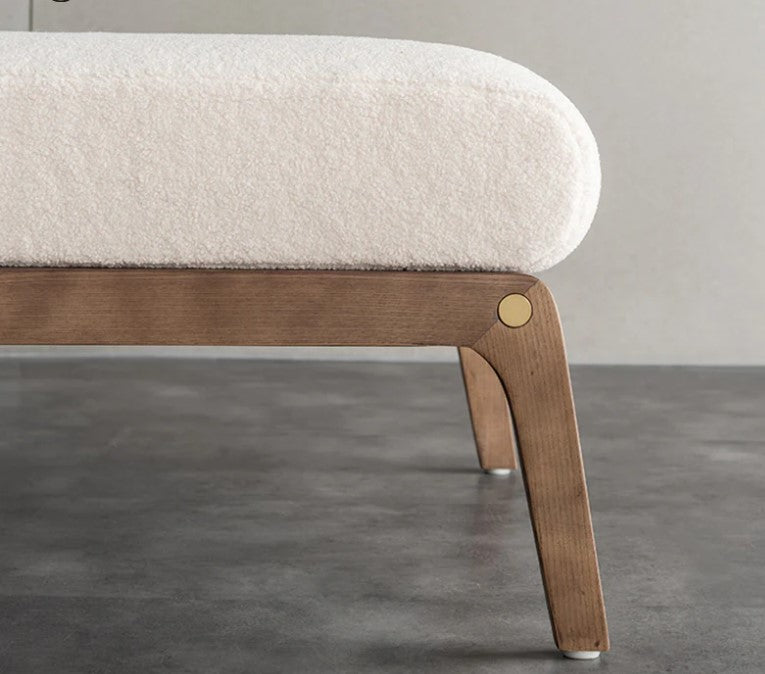 Ella Boucle Upholstered Mid-Century Chaise